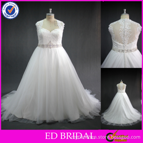 LN176 2016 New fashion lace appliqued cap sleeve real sample plus size western style wedding dresses